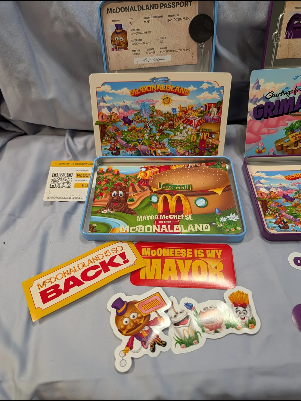 McDonaldland 2025 Hamburglár, Grimace & Mayor McCheese Playset Tins Unused